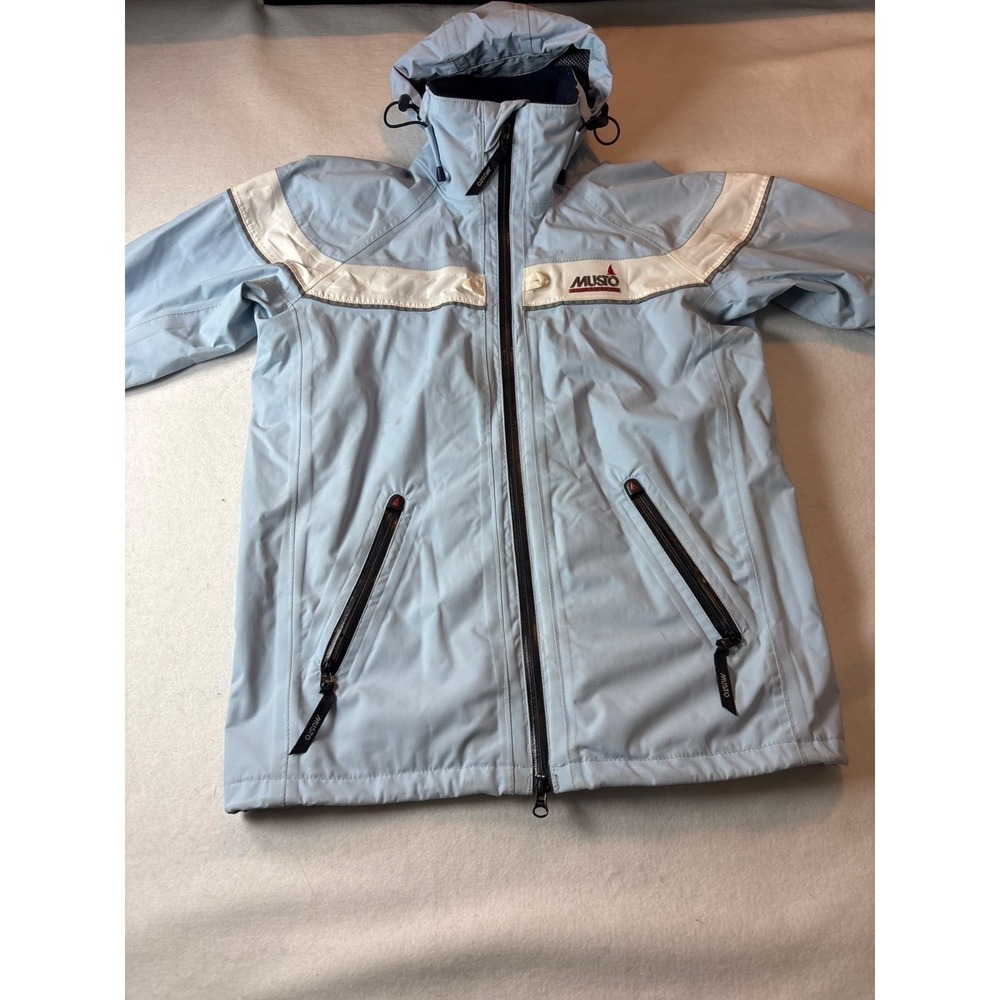 Musto Performance‎ Light Blue Hooded Jacket With Zipper Pockets us4